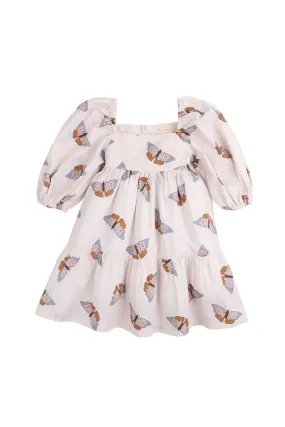 Gingersnaps Puff Sleeves Dress with Butterfly Print