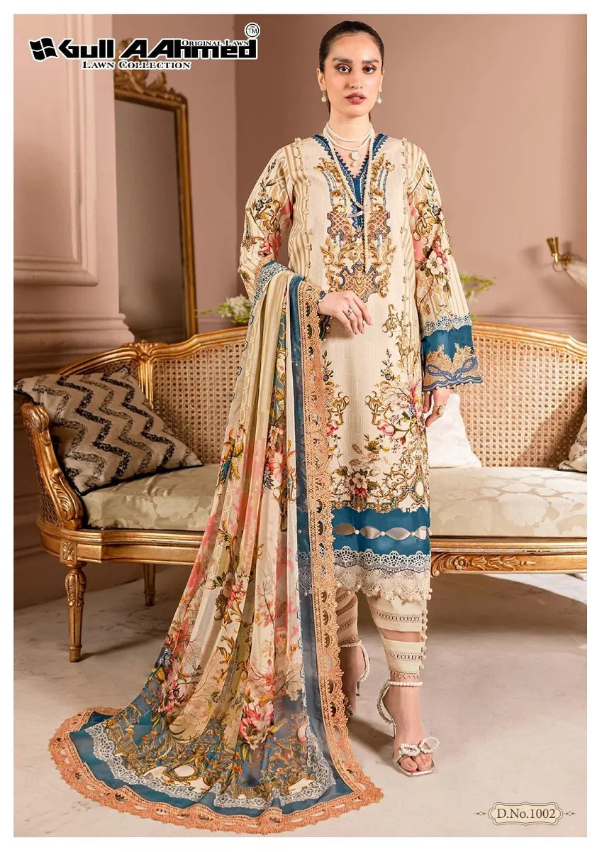Gull Aahmed Azure Series 1001-1006 Pure Lawn Cotton Suit (390x06)