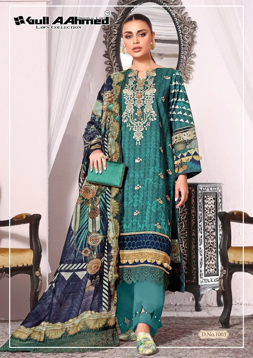Gull Aahmed Azure Series 1001-1006 Pure Lawn Cotton Suit (390x06)