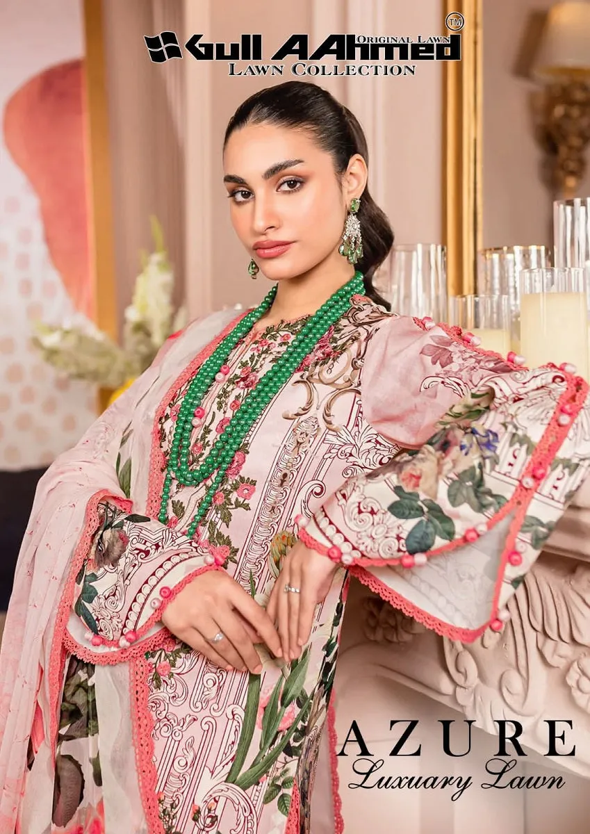 Gull Aahmed Azure Series 1001-1006 Pure Lawn Cotton Suit (390x06)
