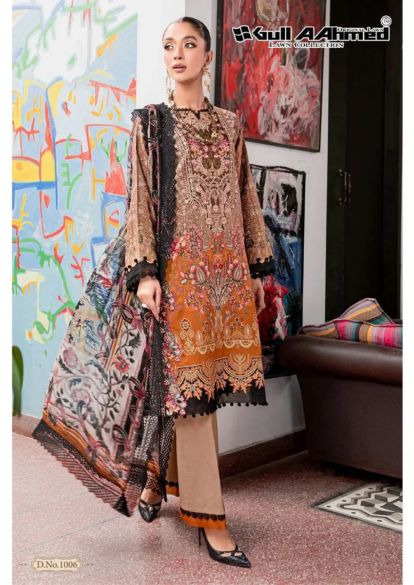 Gull Aahmed Azure Series 1001-1006 Pure Lawn Cotton Suit (390x06)