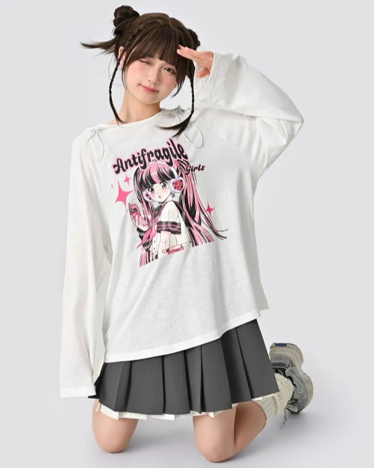 Japanese Style Thin Cartoon Anime Printing Hoodie