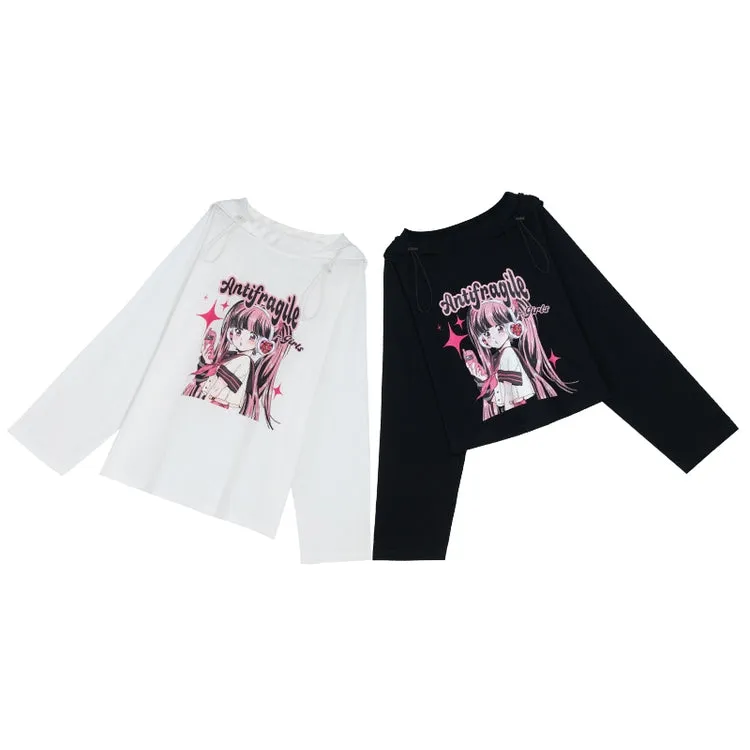 Japanese Style Thin Cartoon Anime Printing Hoodie