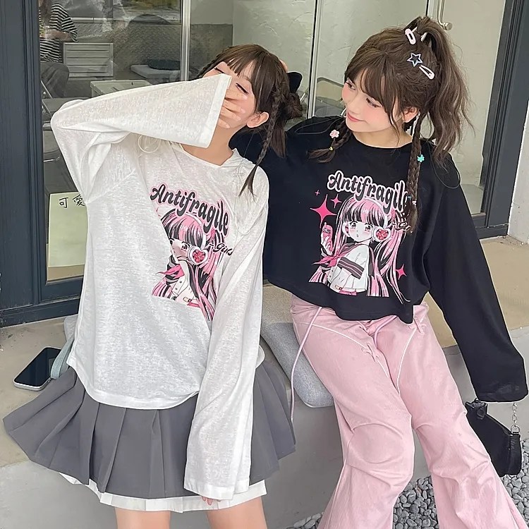 Japanese Style Thin Cartoon Anime Printing Hoodie