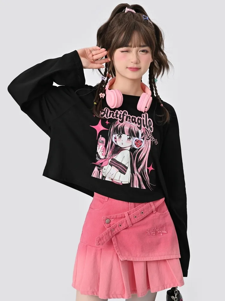 Japanese Style Thin Cartoon Anime Printing Hoodie
