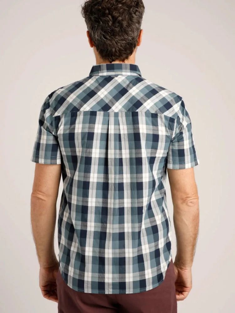 Judd Short Sleeve Check Shirt - Dusty Blue