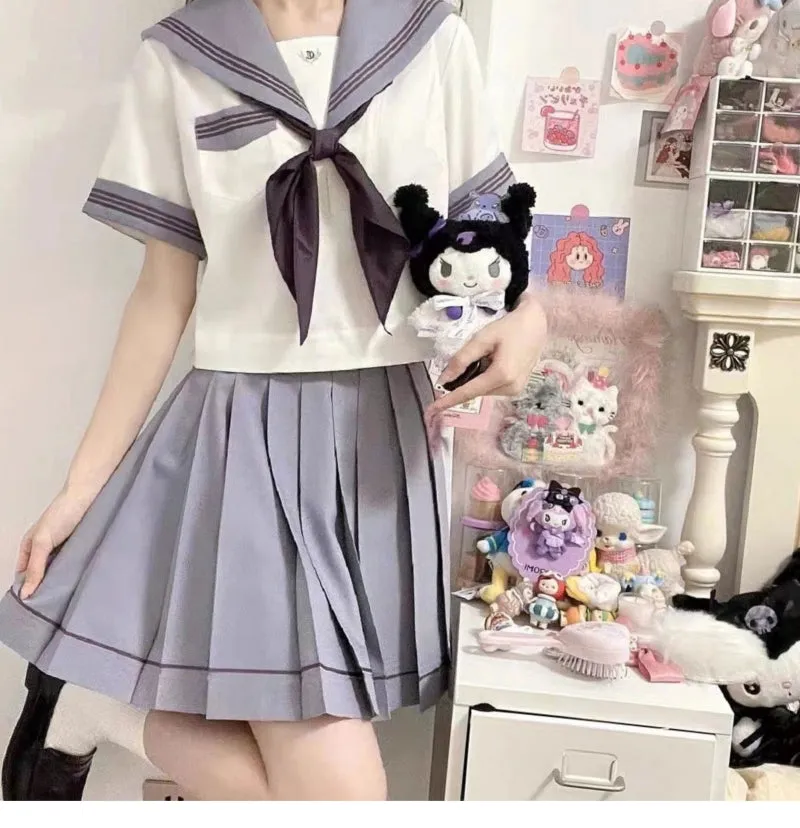 Kawaii Japanese Purple JK Skirt Uniform Suit