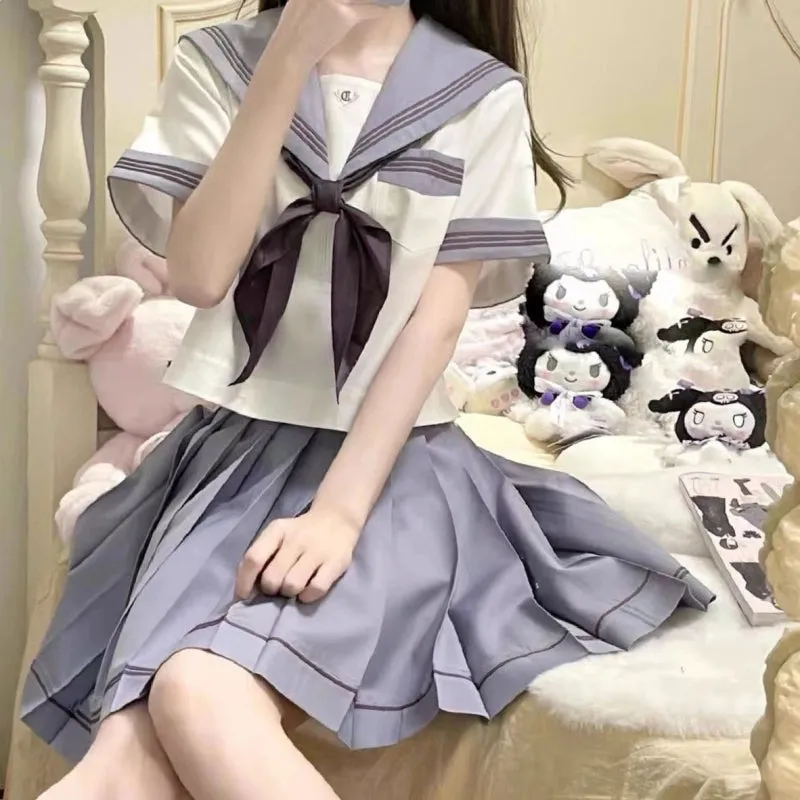 Kawaii Japanese Purple JK Skirt Uniform Suit