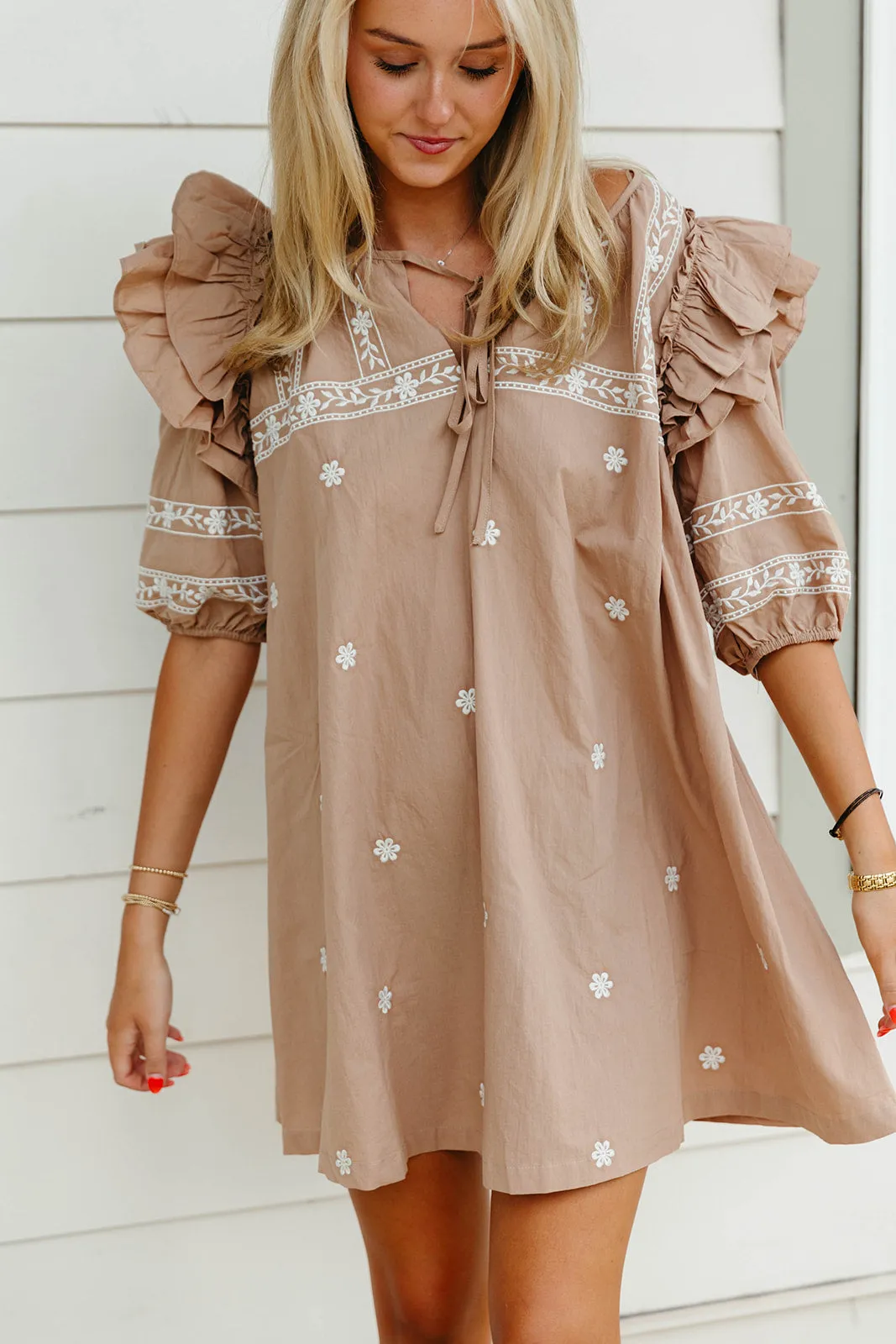 Keegan Mini Dress - Latte