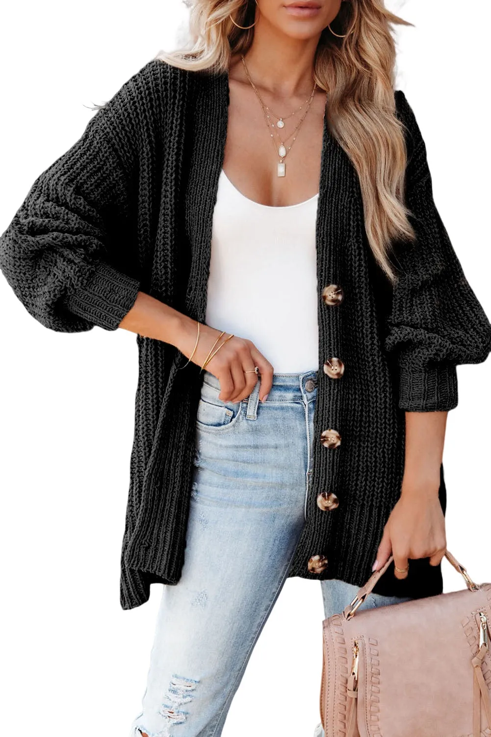 Khaki Knitted Cardigan