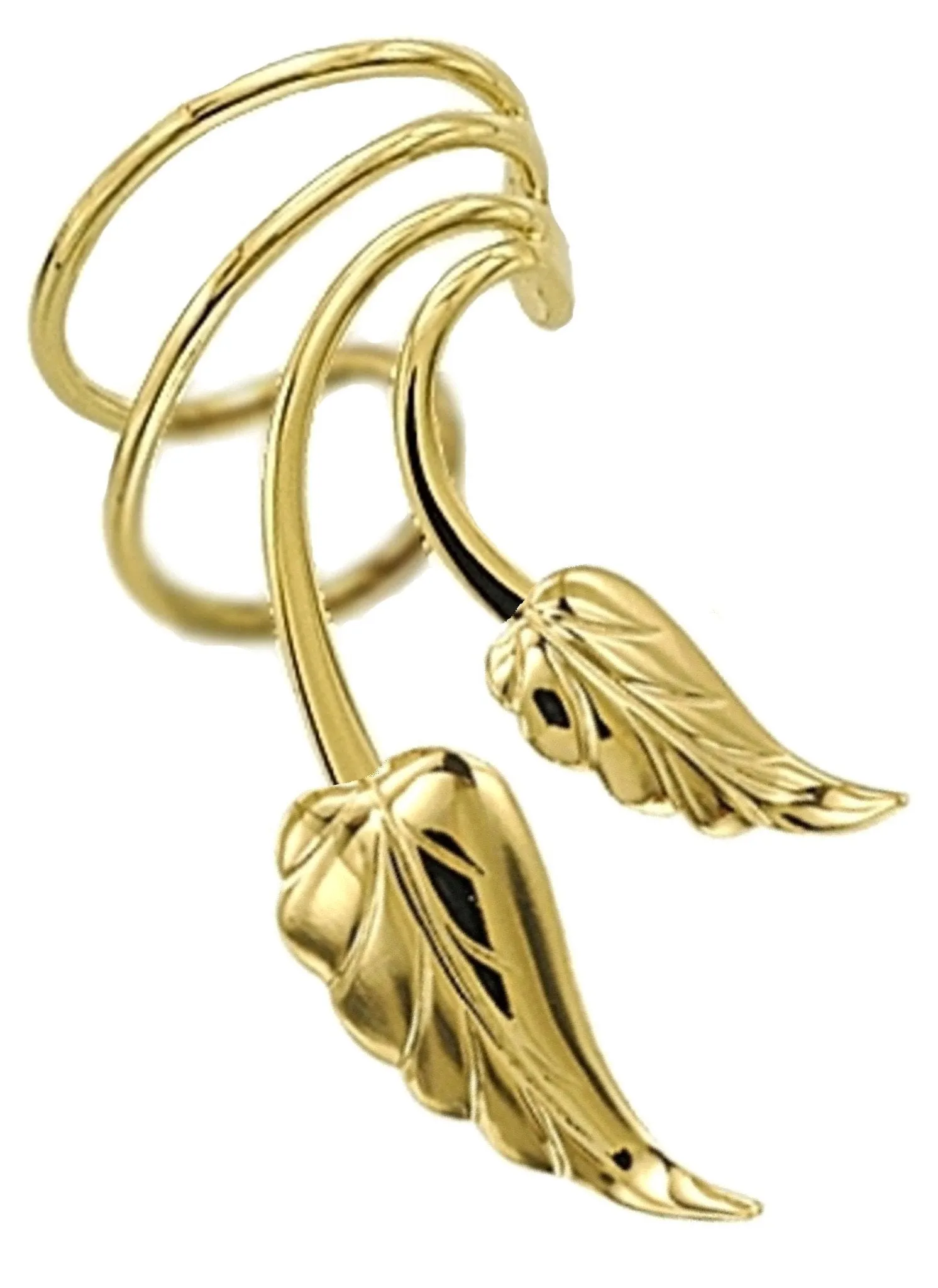 Leaves Short Wave Short Ear Cuff