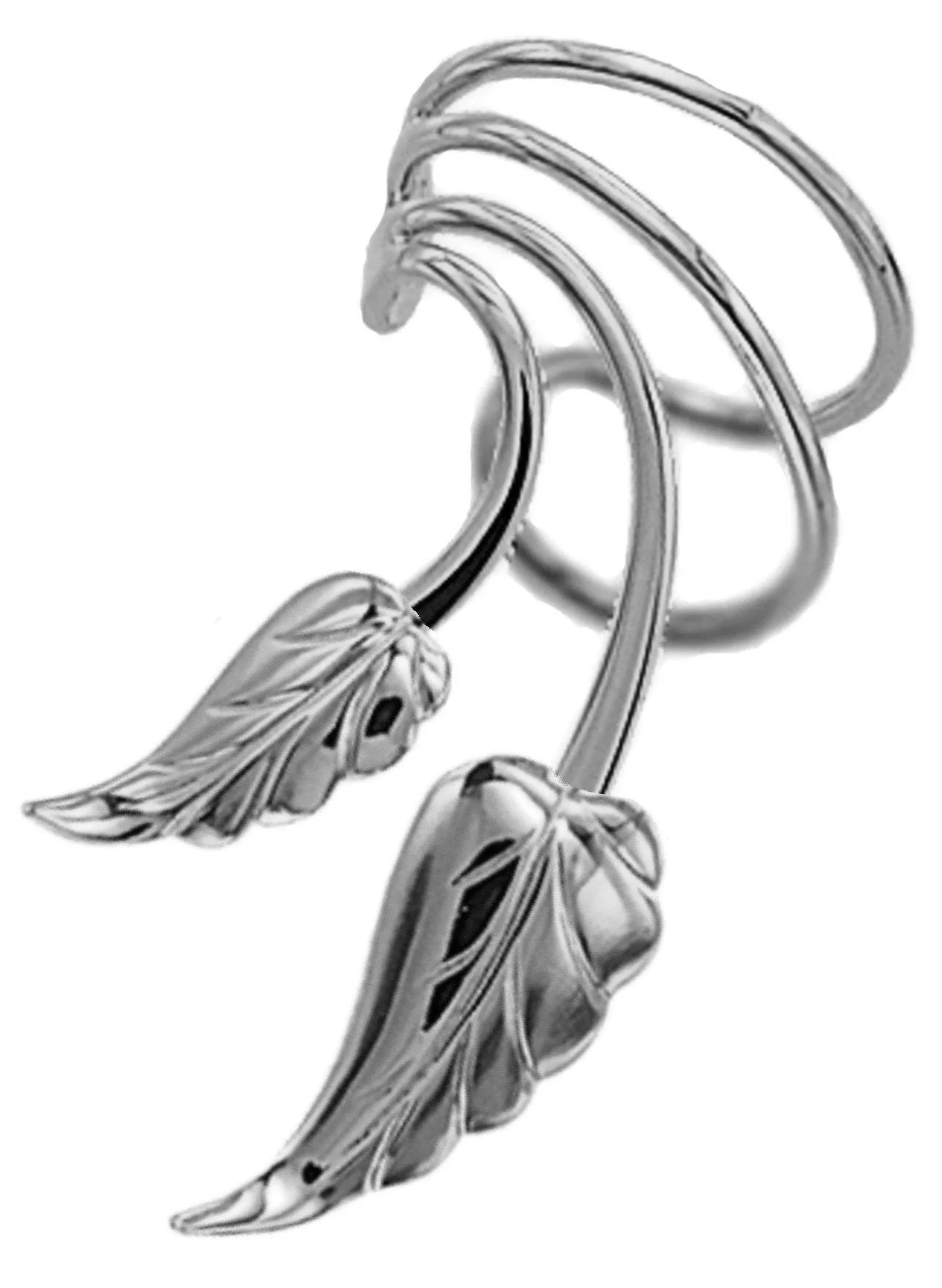 Leaves Short Wave Short Ear Cuff