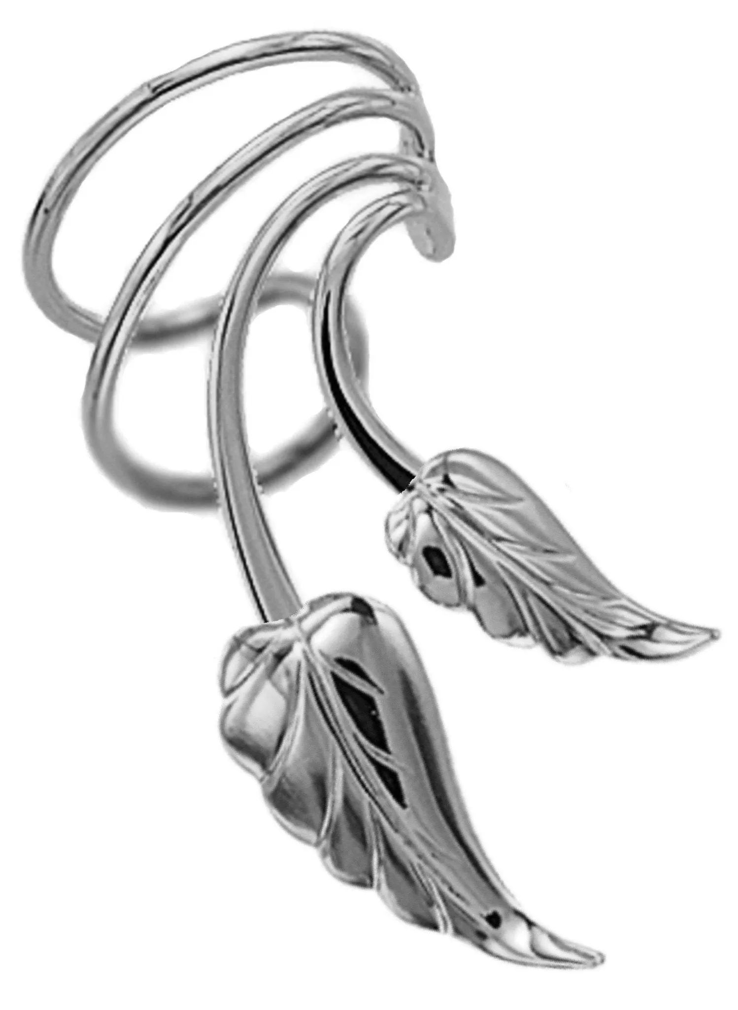 Leaves Short Wave Short Ear Cuff