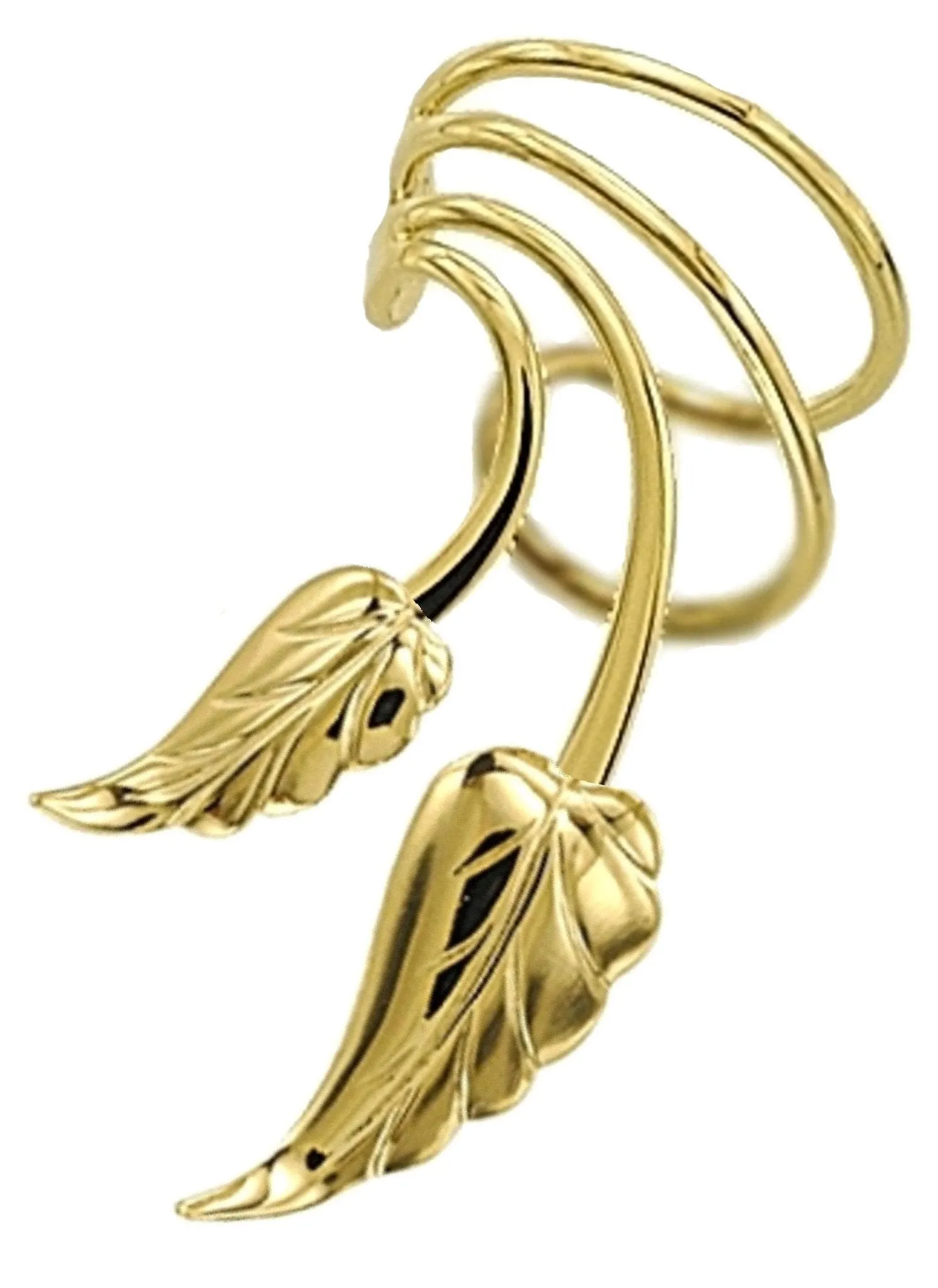 Leaves Short Wave Short Ear Cuff
