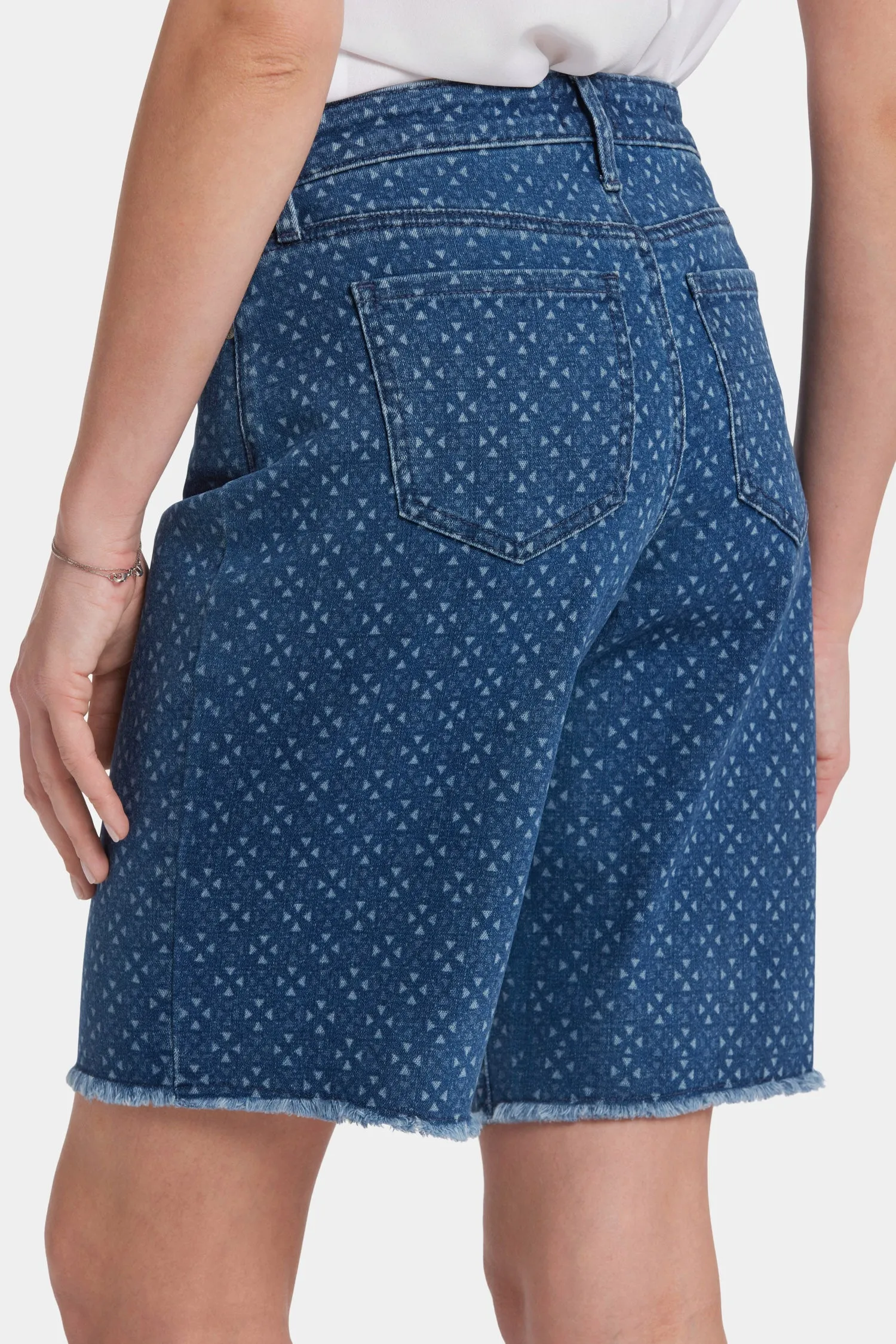 Lilly Boyfriend Denim Shorts - Indigo Giona Geo