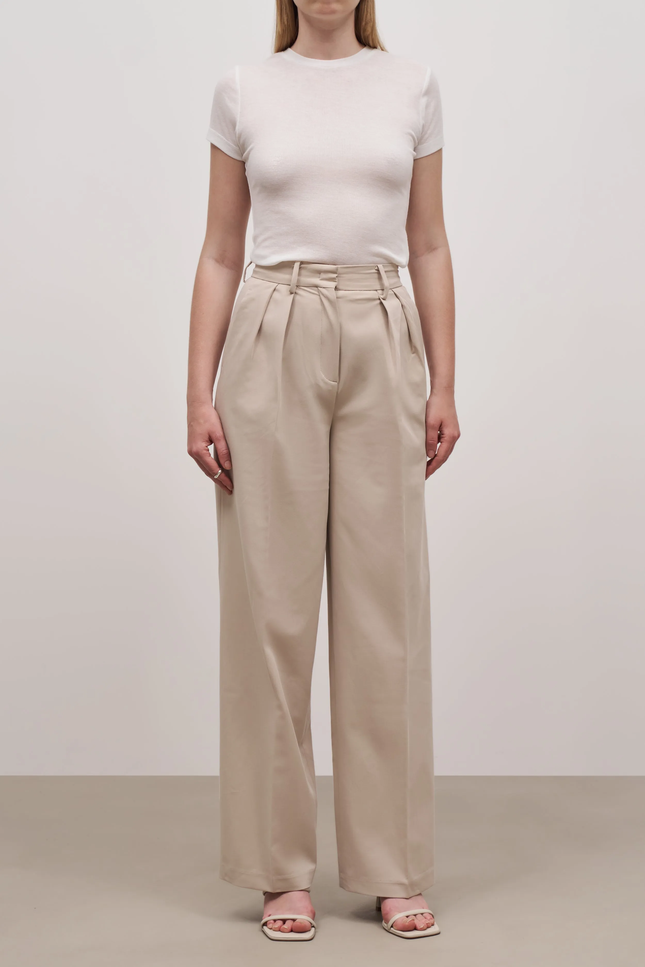 Longline Dad Trousers - Sand