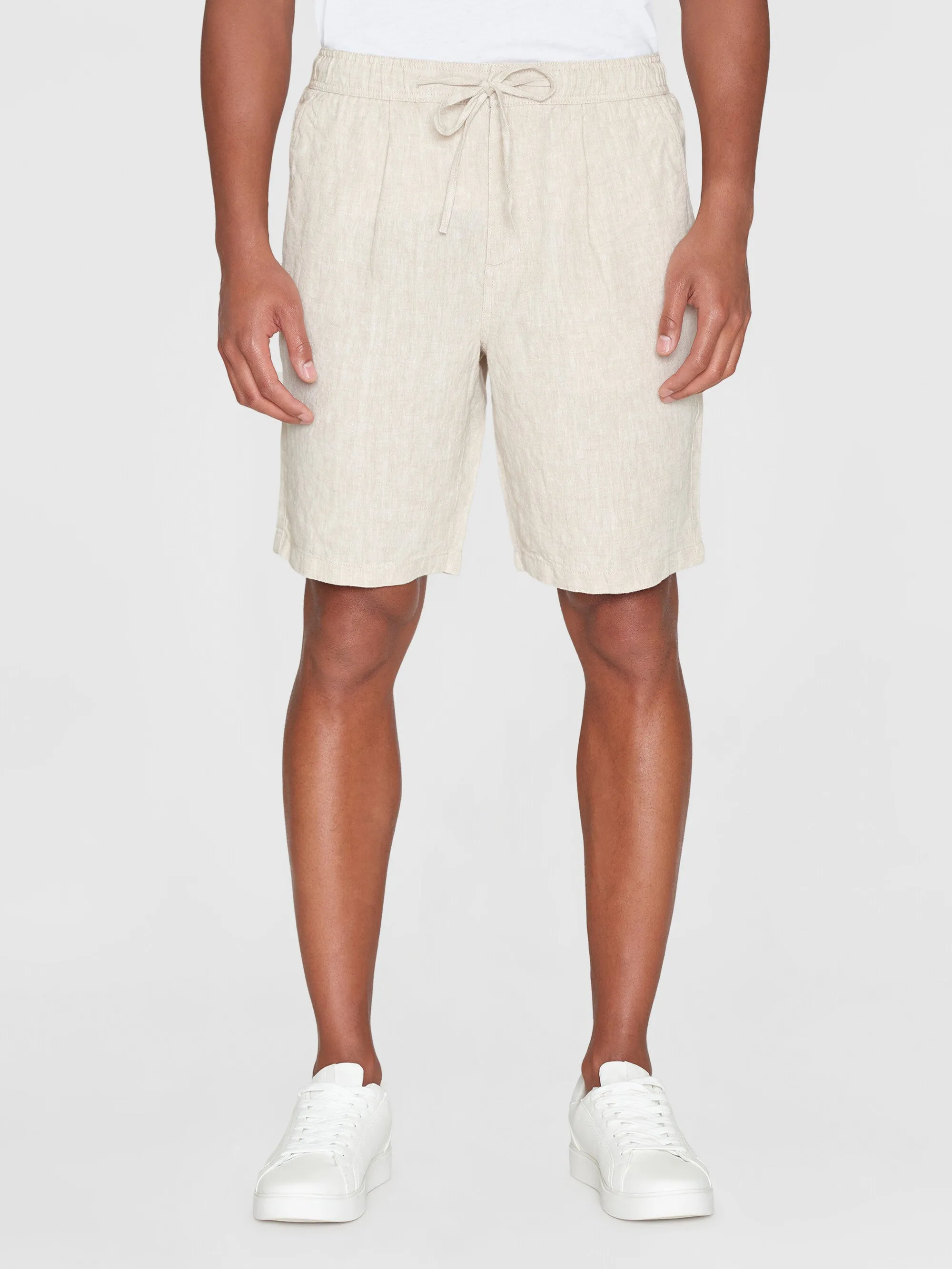 Loose Linen shorts - Light feather gray