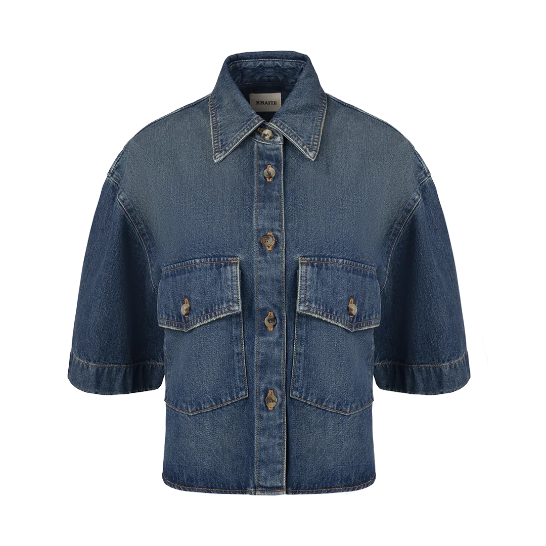 Mahsha Denim Button-Front Top