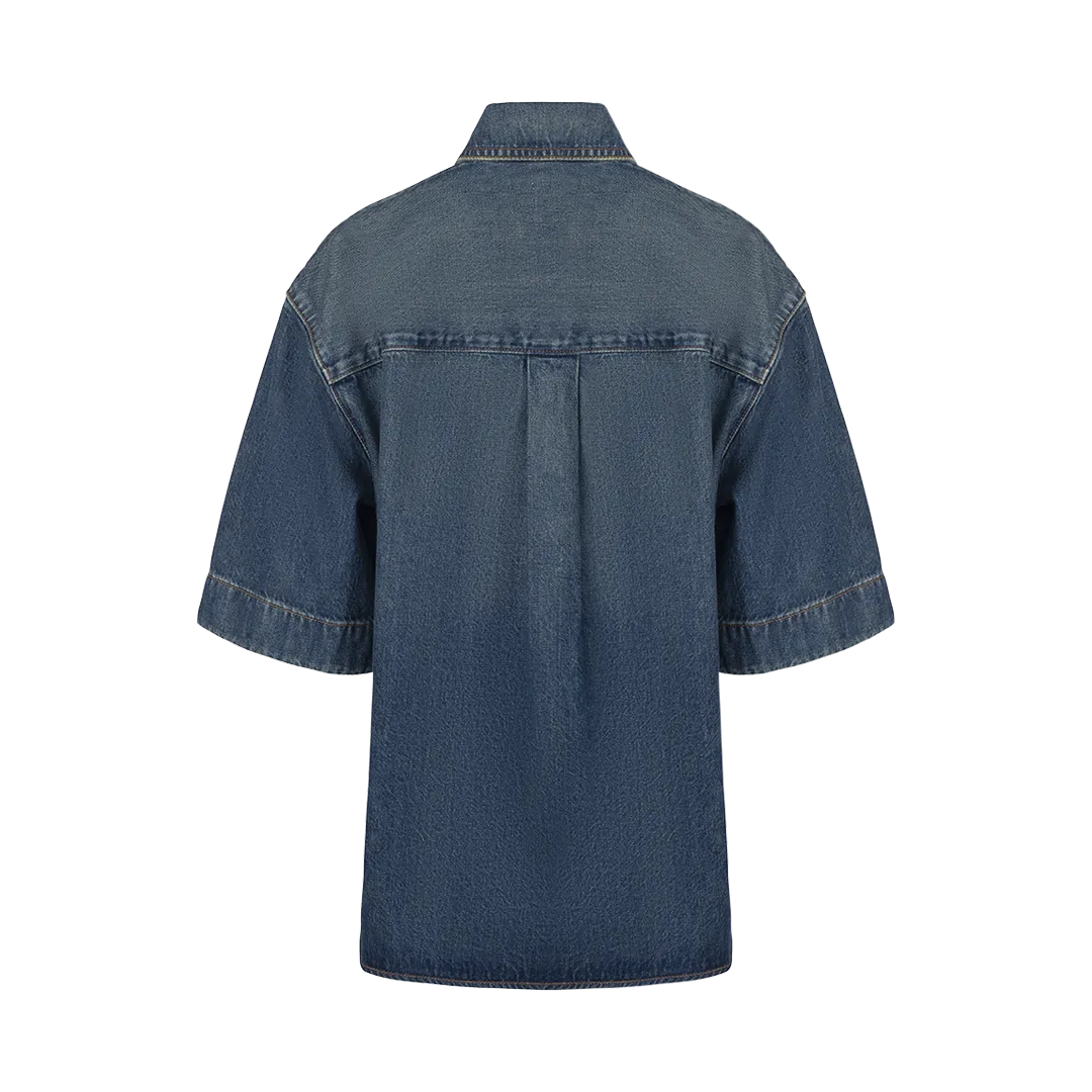 Mahsha Denim Button-Front Top