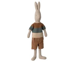 Maileg Rabbit in Knitted Shirt and Shorts - Size 4