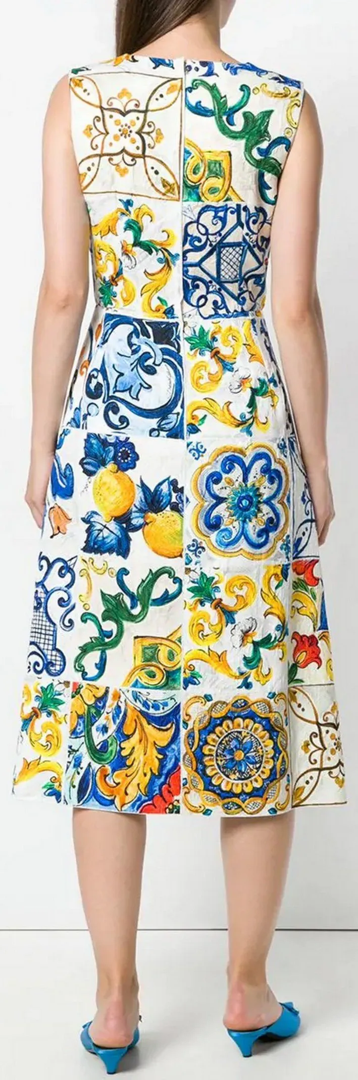 'Majolica' Tile Print Dress