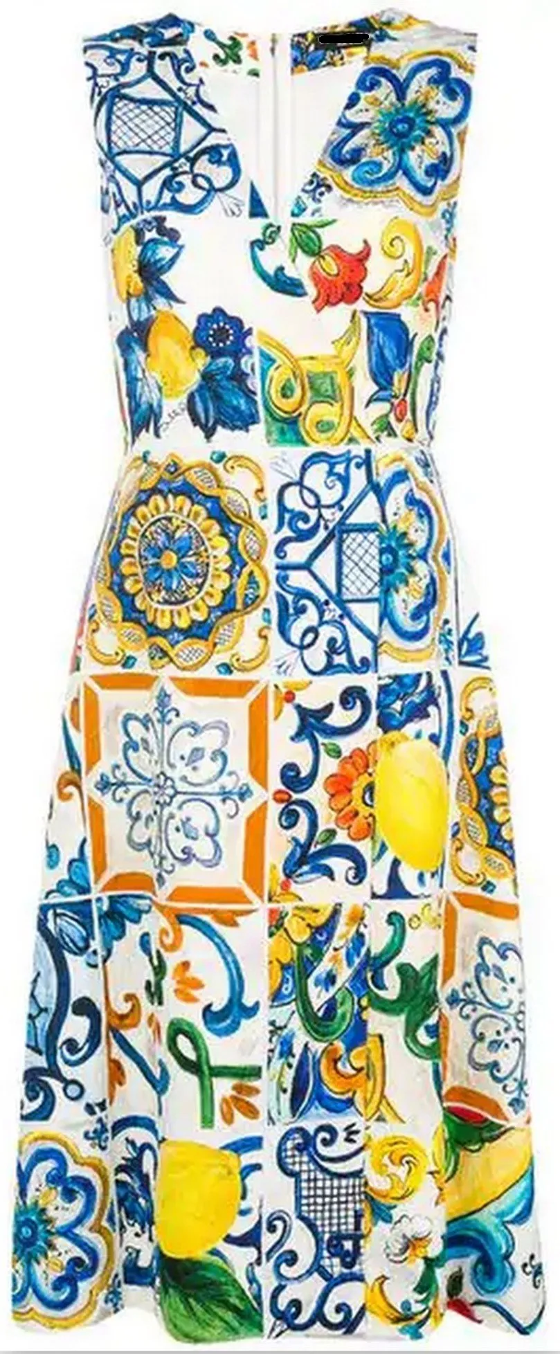 'Majolica' Tile Print Dress