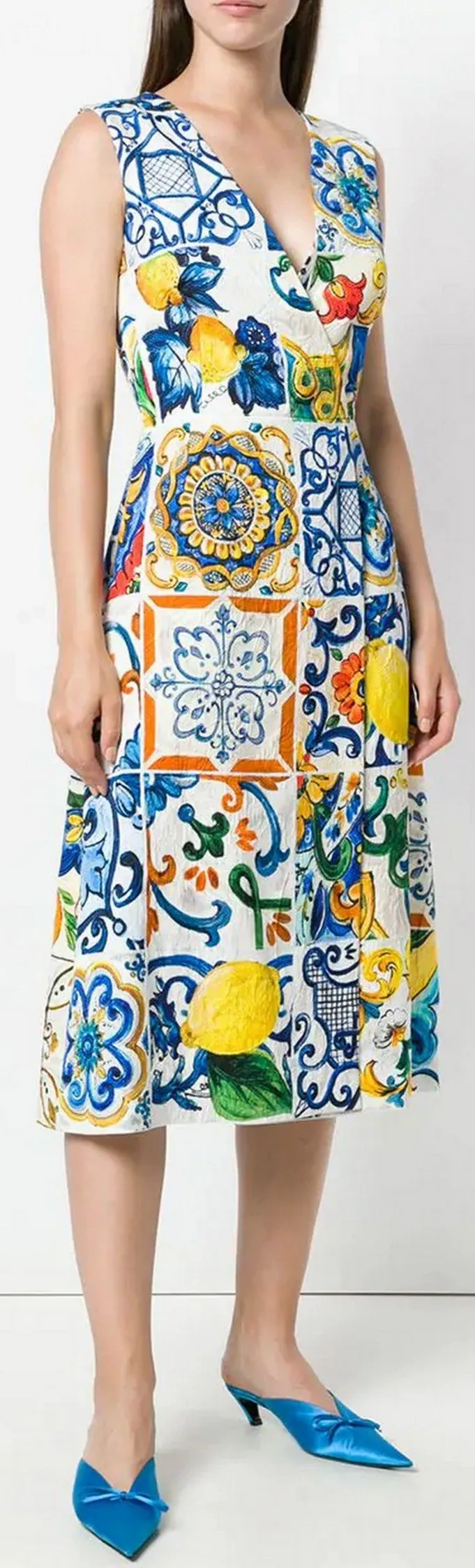 'Majolica' Tile Print Dress