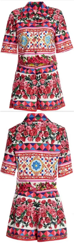'Mambo' Print Shirt & Short Set