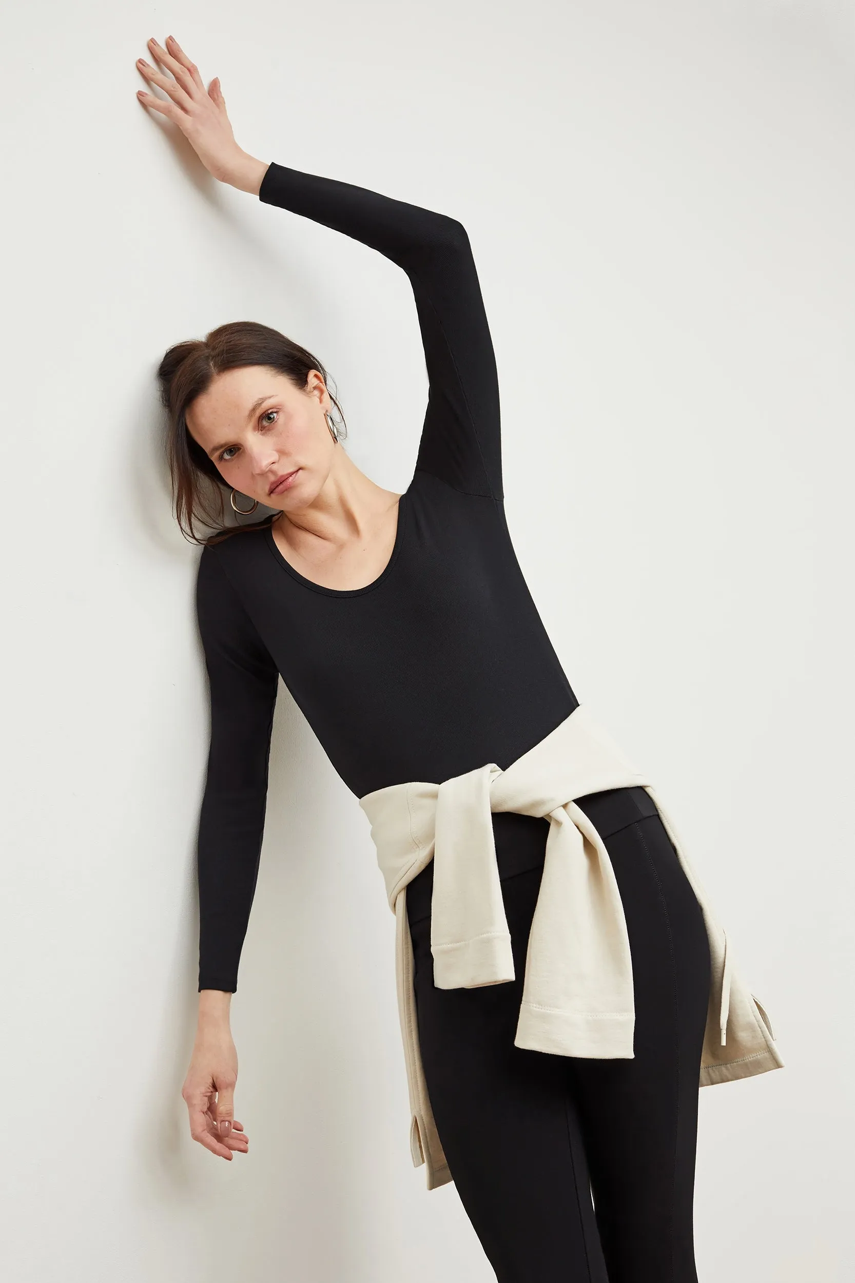 Marcia T-Shirt - Ribbed Pima Cotton :: Black