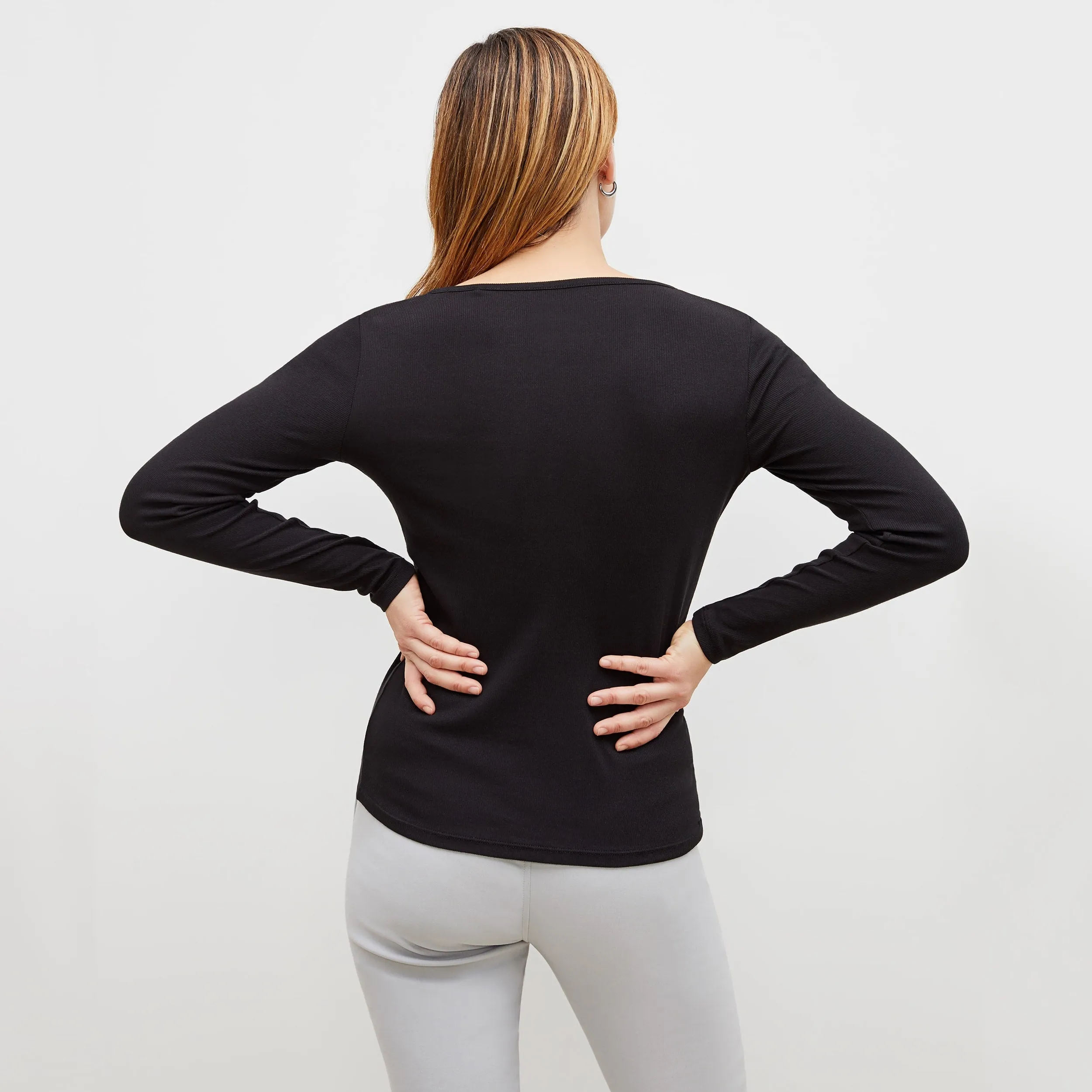 Marcia T-Shirt - Ribbed Pima Cotton :: Black