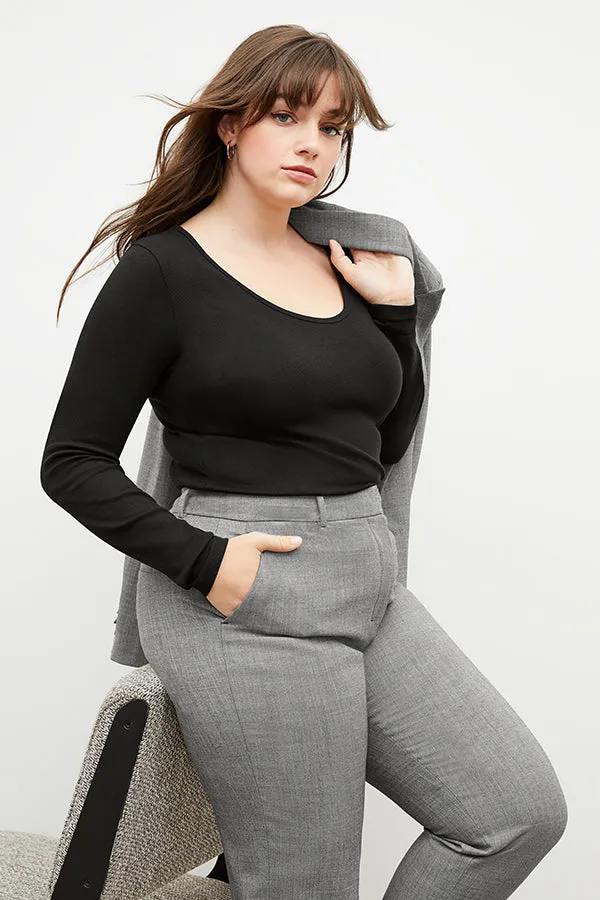 Marcia T-Shirt - Ribbed Pima Cotton :: Black