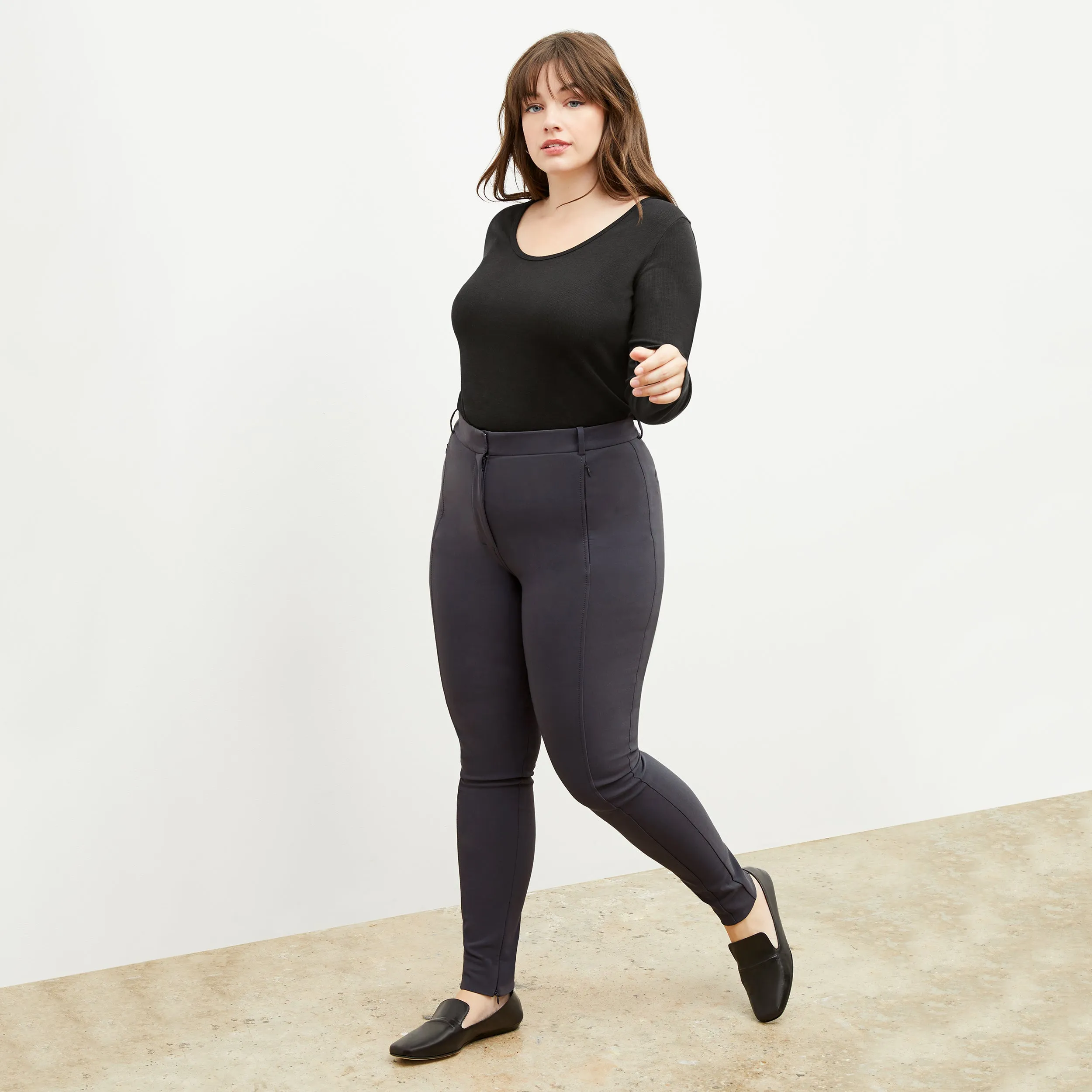Marcia T-Shirt - Ribbed Pima Cotton :: Black