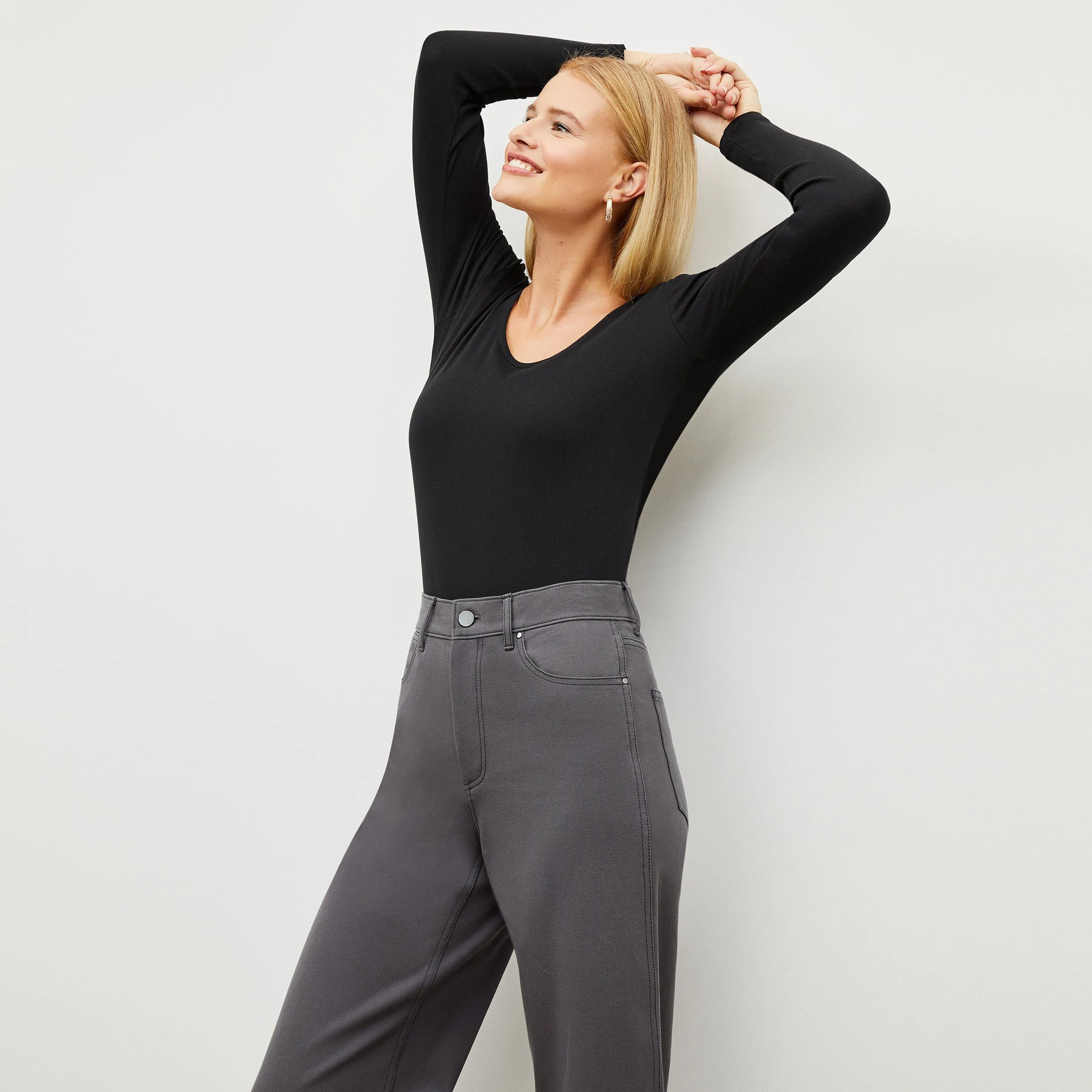 Marcia T-Shirt - Ribbed Pima Cotton :: Black