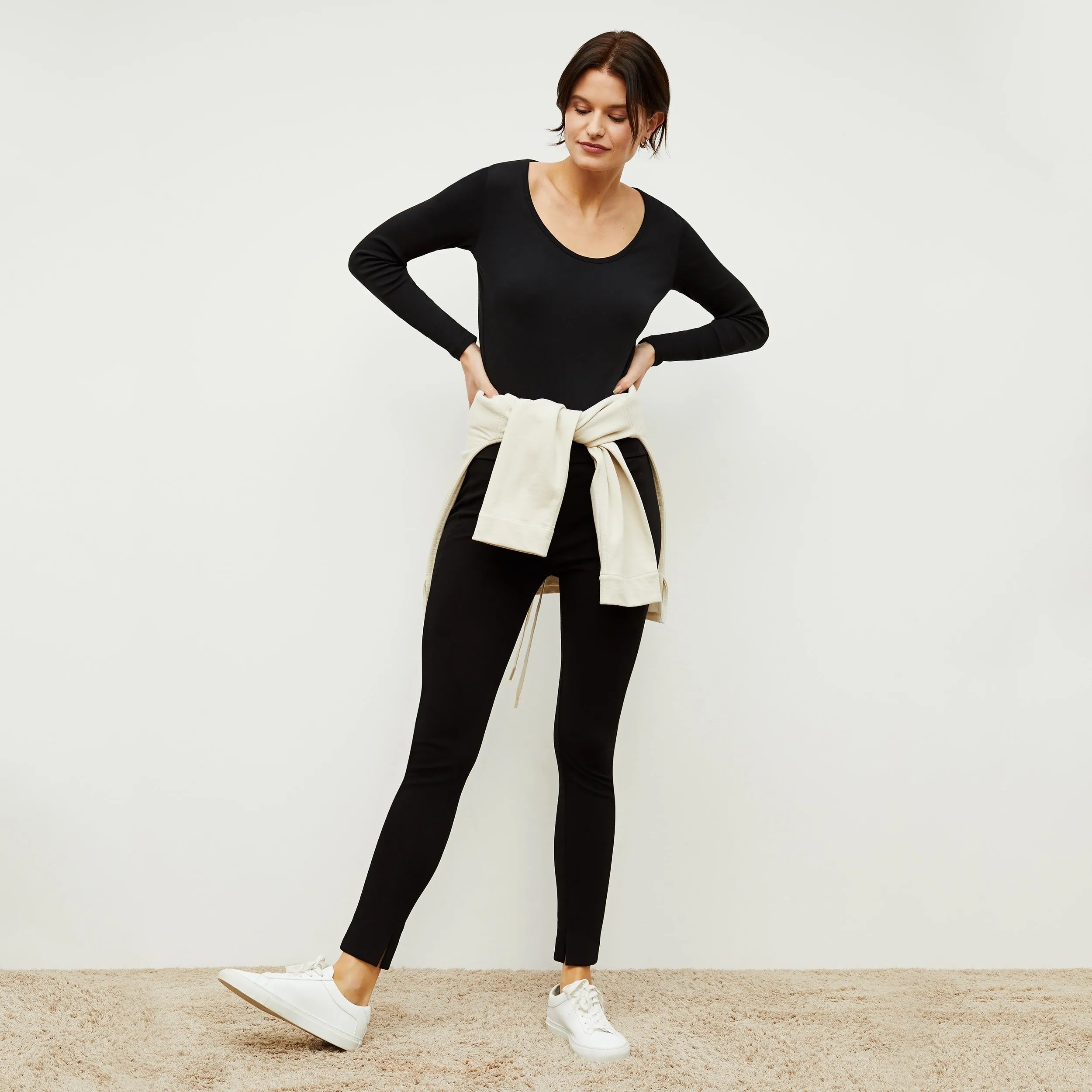 Marcia T-Shirt - Ribbed Pima Cotton :: Black