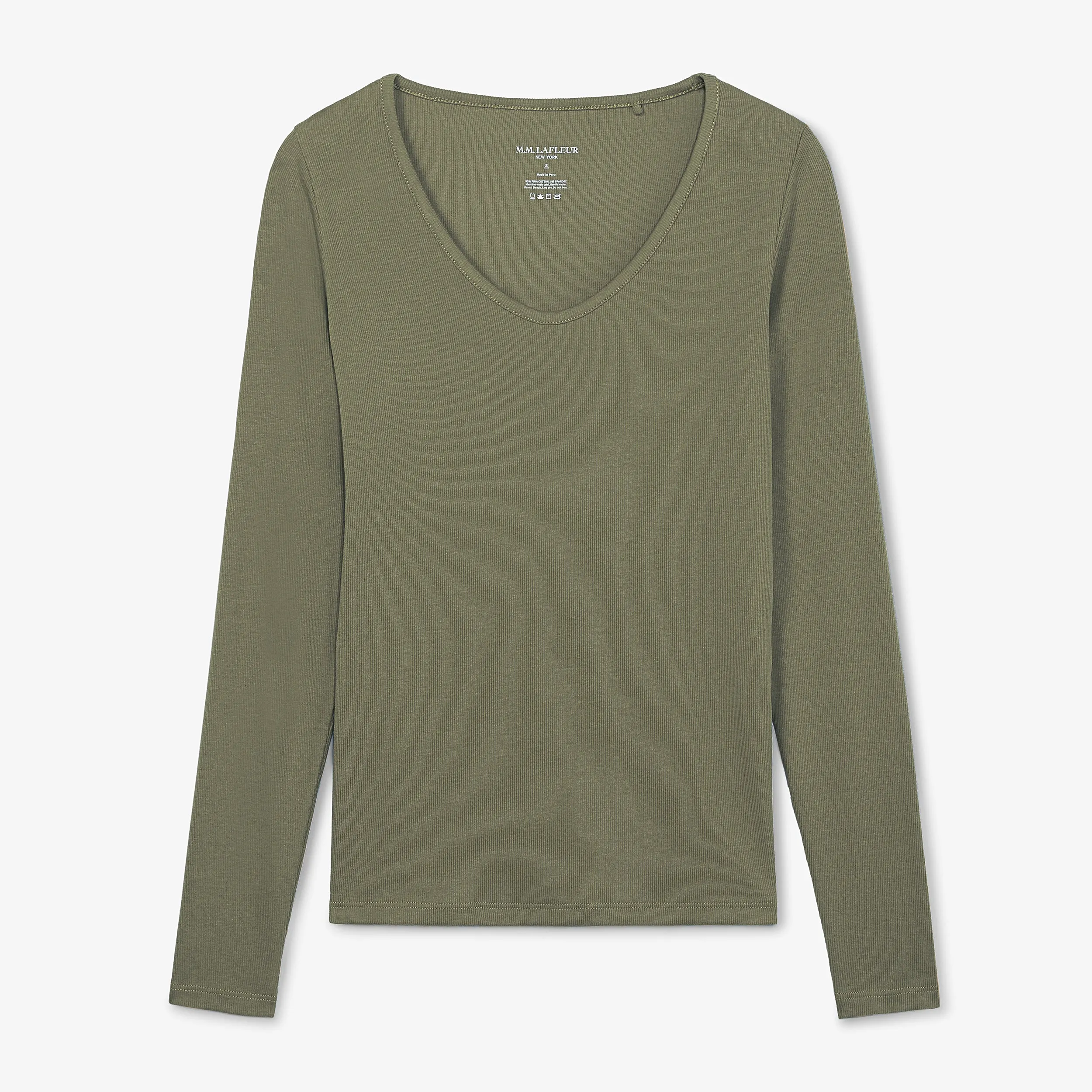 Marcia T-Shirt - Ribbed Pima Cotton :: Dark Sage