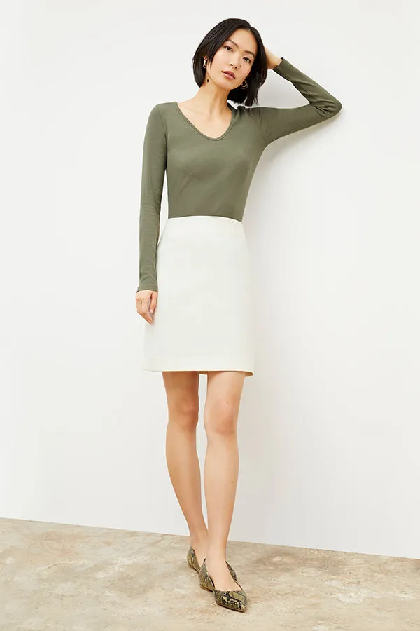 Marcia T-Shirt - Ribbed Pima Cotton :: Dark Sage