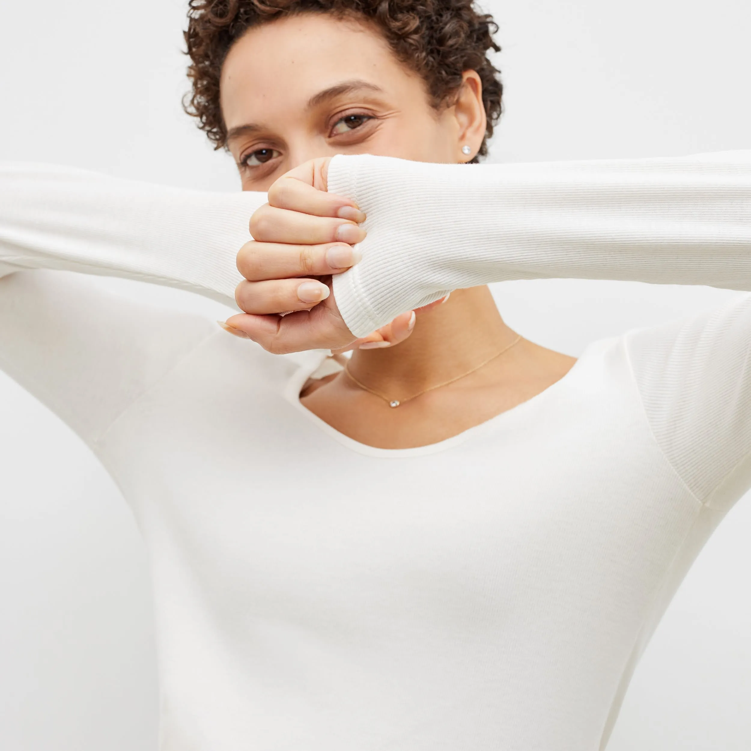 Marcia T-Shirt - Ribbed Pima Cotton :: Ivory