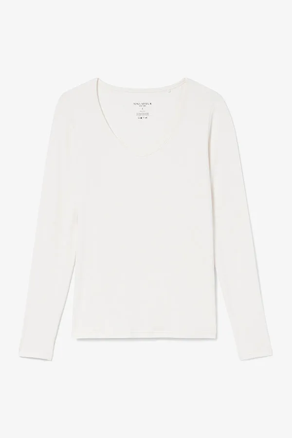 Marcia T-Shirt - Ribbed Pima Cotton :: Ivory