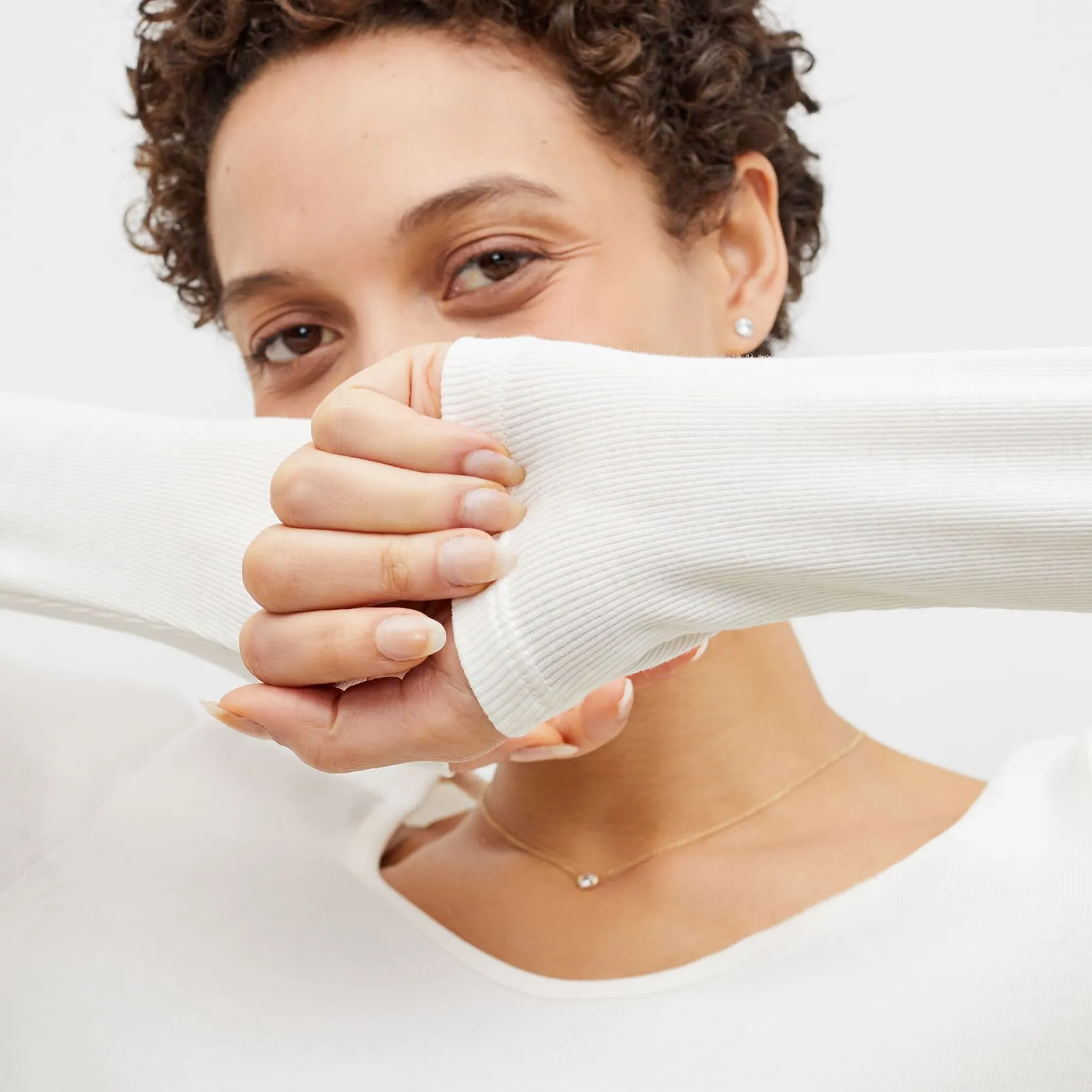 Marcia T-Shirt - Ribbed Pima Cotton :: Ivory