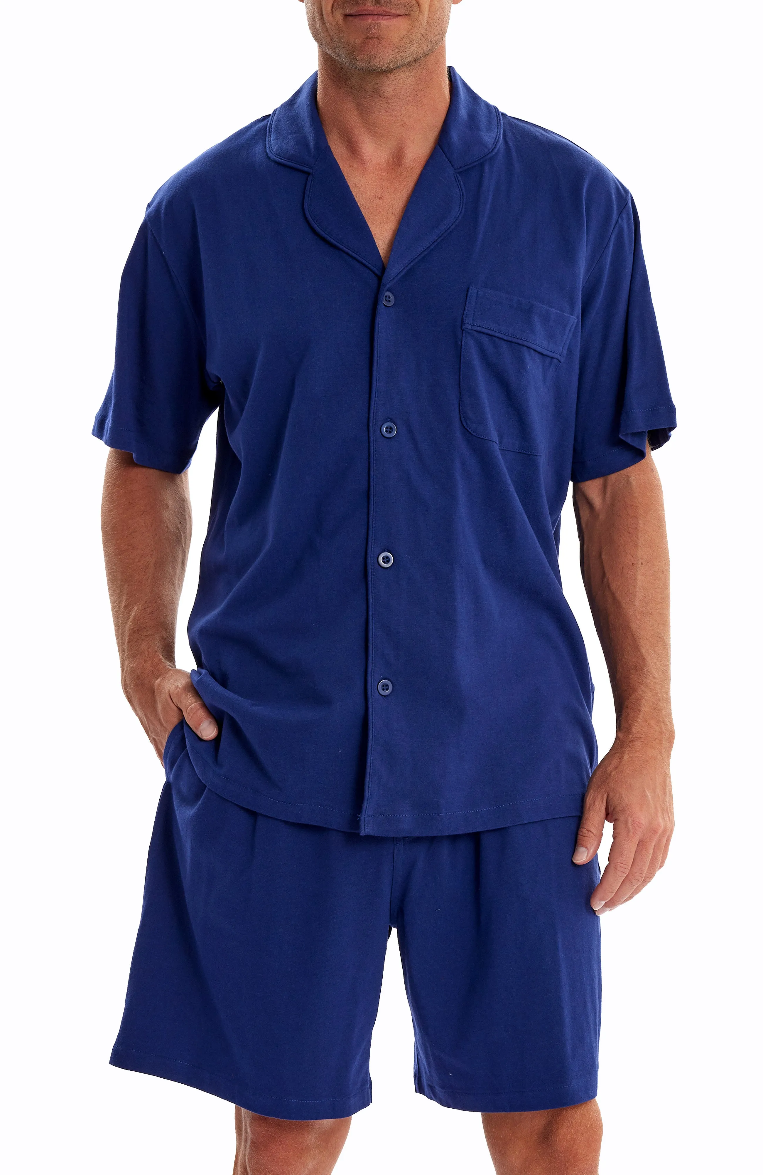 Mens Classic Short Knit Pajamas Set