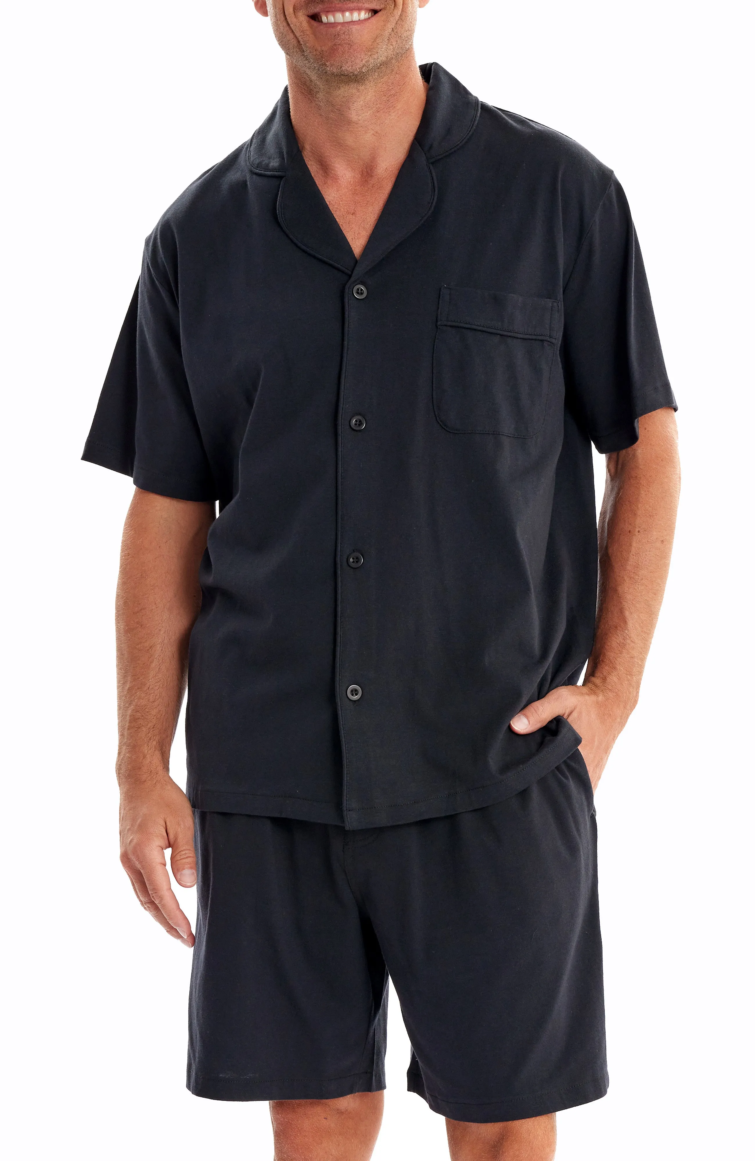 Mens Classic Short Knit Pajamas Set