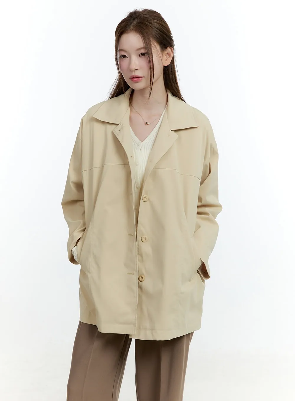 Mid-Length Collared Jacket CF503