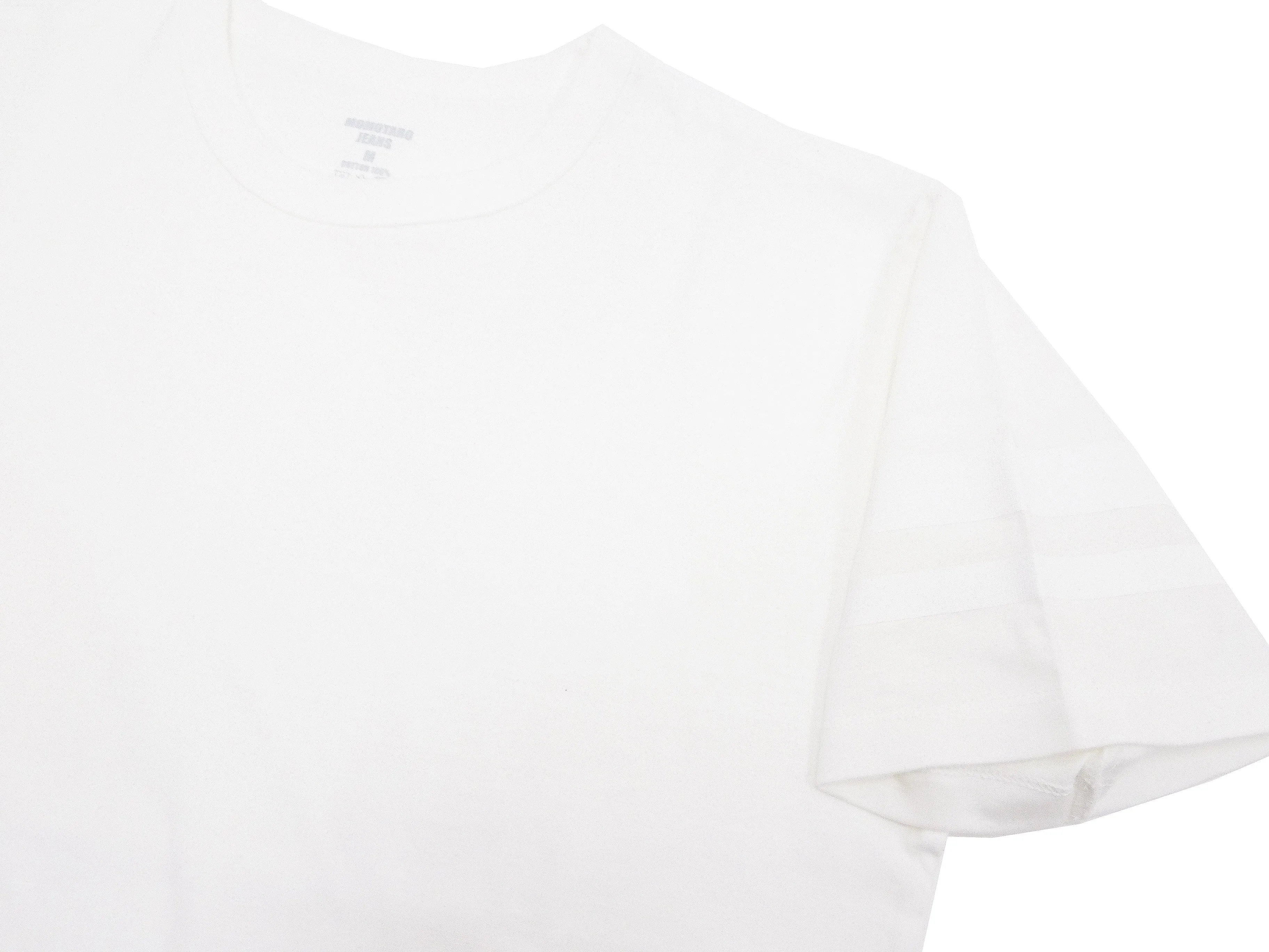 Momotaro Jeans T-shirt Men's Casual Short Sleeve Tee Shirt with GTB Stripes on Left Arm MZTS0002 White
