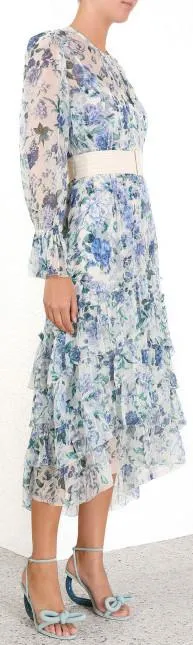 'Moncur' Chevron Frill Dress