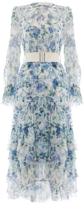 'Moncur' Chevron Frill Dress