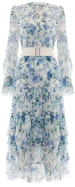 'Moncur' Chevron Frill Dress