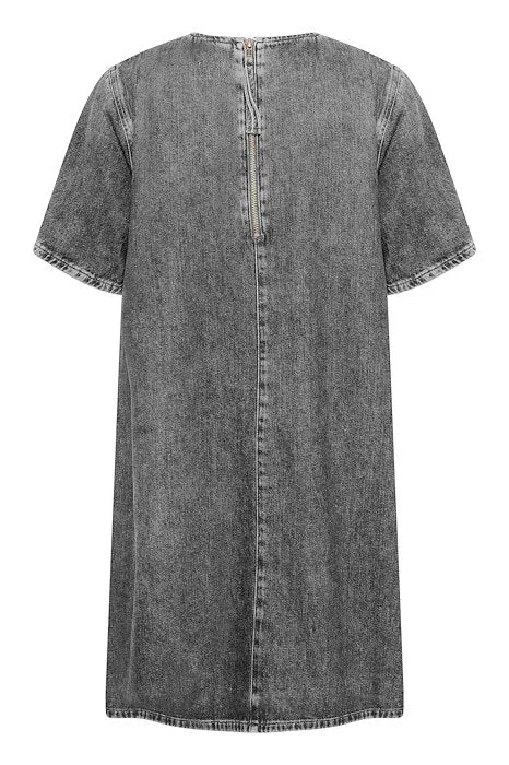 My Essential Wardrobe Malo Dress in Medium Grey Retro Wash