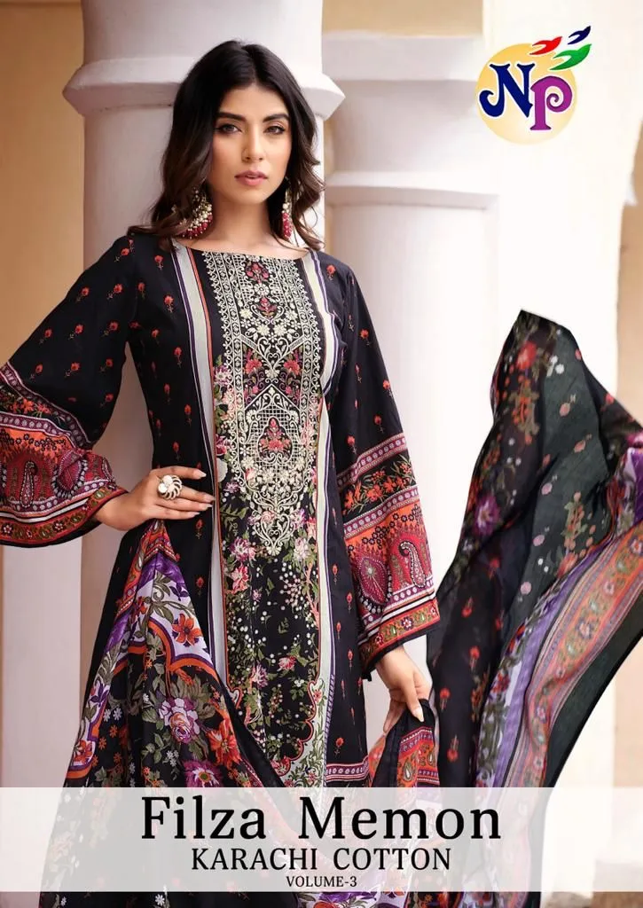 Nand Gopal Filza Memon Vol 3 Cotton Karachi Style Prints Salwar Kameez Materials (345x12)