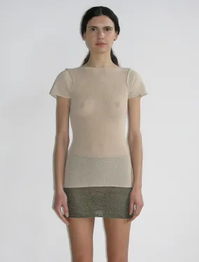 Pure cotton basic short-sleeved top