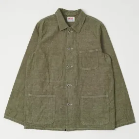 ONI 03101-HCKOL 8.3oz Heavy Chambray Coverall Jacket - Khaki Olive One Wash